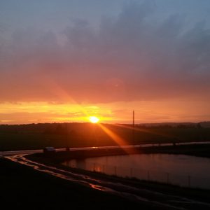 Coucher de soleil - Les jardins du lac