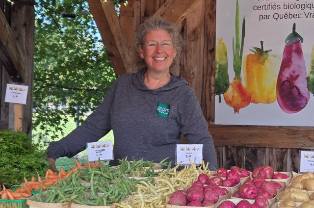 Installation au marché de Racine